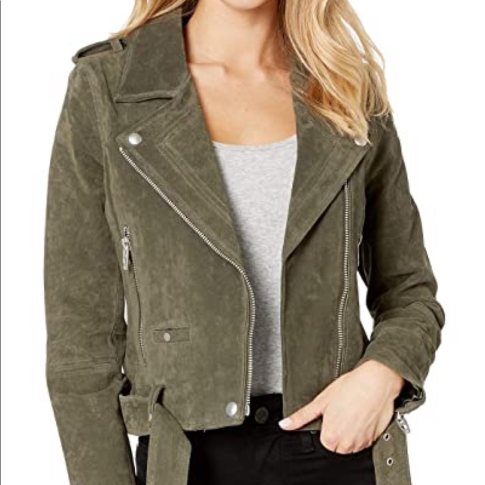 Blank NYC Suede Motto Jacket in Herb